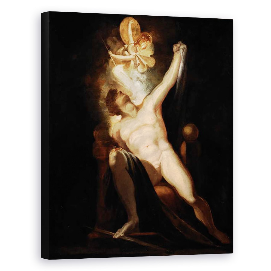 Tablou canvas - Henry Fuseli - Paradisul pierdut al lui Ioan Milton, Satana si nasterea pacatului Cartea II, 746-758, Pictura nr. 6 din Galeria Milton, 80 x 100 cm