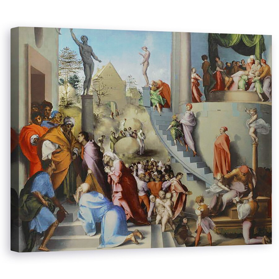 Tablou canvas - Jacopo Pontormo - Iosif cu Iacov in Egipt, 80 x 100 cm