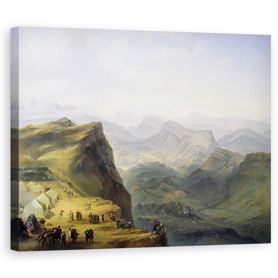 Tablou canvas - Ivan Fyodorovich Alexandrovsky - Tabara militara rusa din Daghestan, 80 x 100 cm