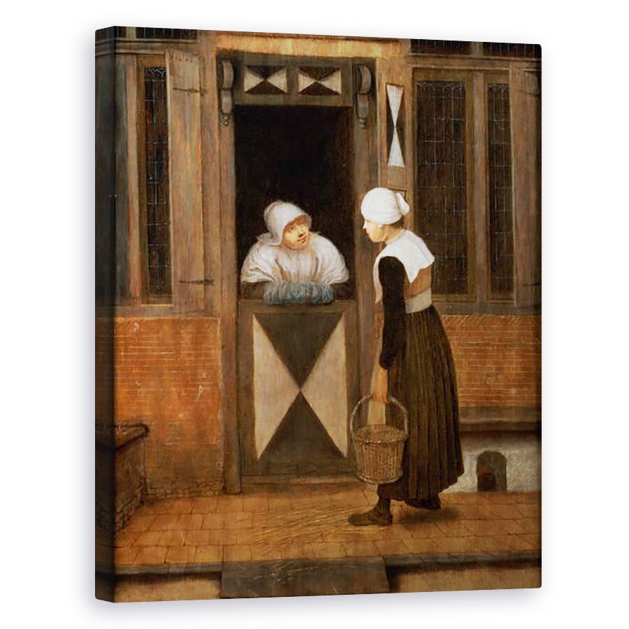 Tablou canvas - Jacobus Vrel - O conversatie in strada, 80 x 100 cm