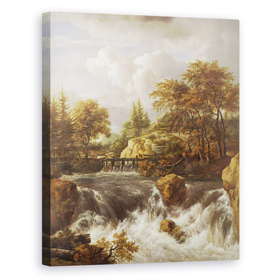 Tablou canvas - Jacob Isaaksz - O cascada intr-un peisaj stancos, 80 x 100 cm