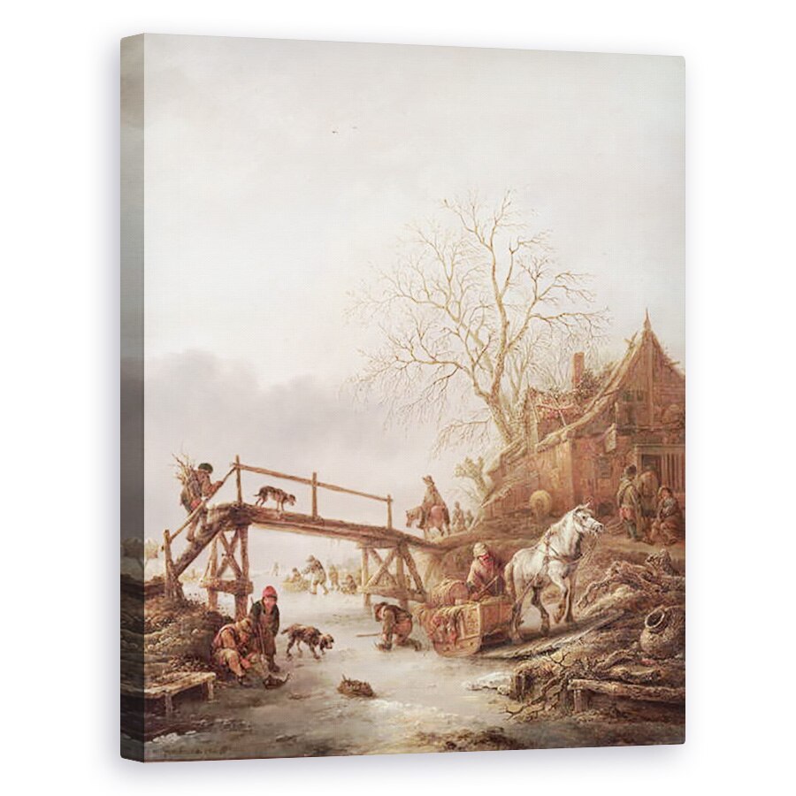 Tablou canvas - Isack van Ostade - O scena de iarna, 40 x 50 cm