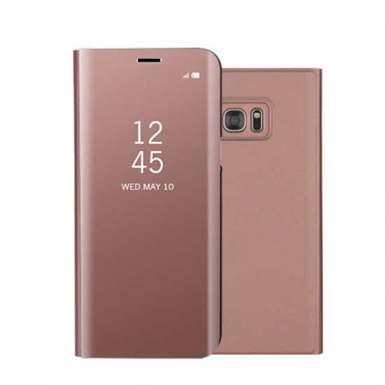 Husa Samsung Galaxy A8 2018 Flippy Flip Cover Oglinda Roz/Pink