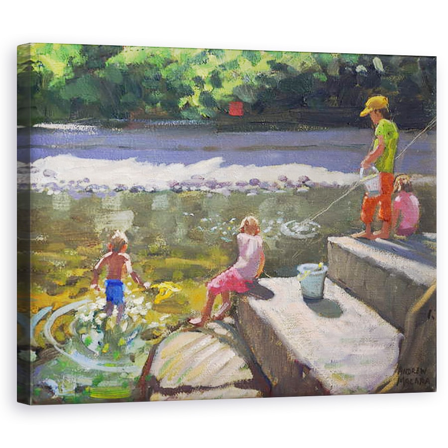 Tablou canvas - Andrew Macara - Copii de pescuit, Looe, Cornwall,2014, 60 x 75 cm