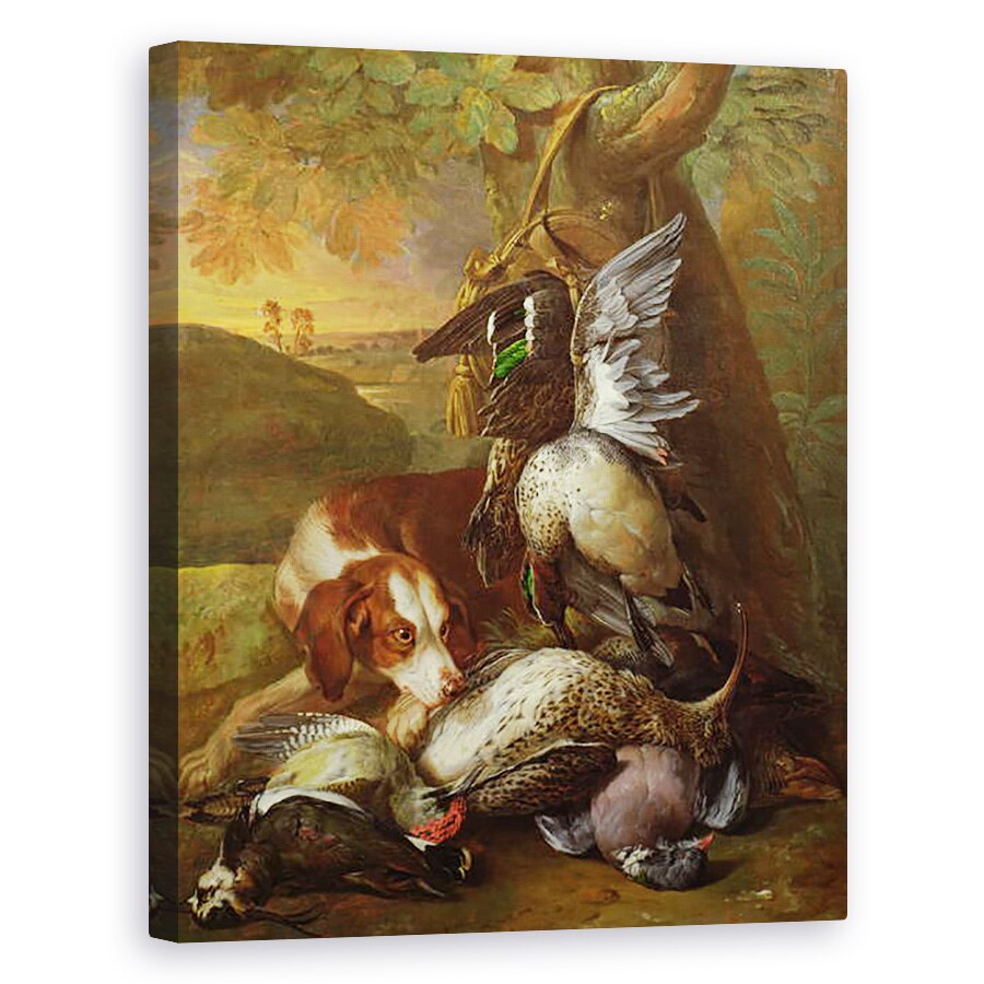 Tablou canvas - Alexandre-Francois Desportes - Un caine de paza joc ulei, 80 x 100 cm