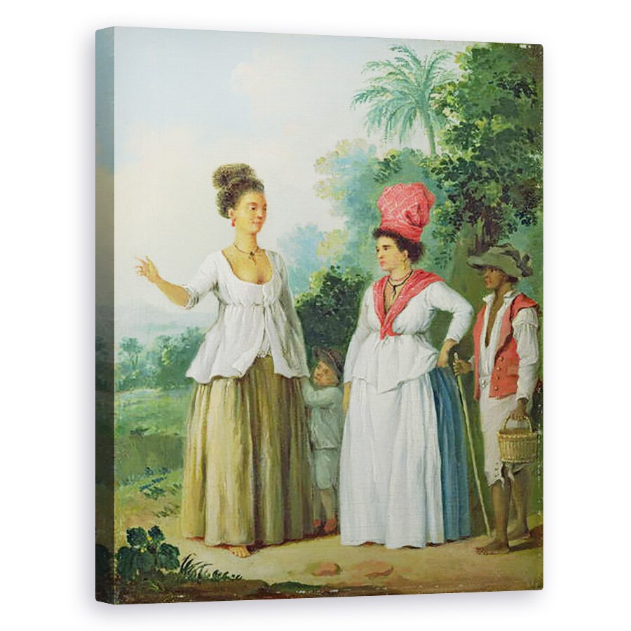 Tablou canvas - Agostino Brunias - Vest indian femei de culoare, cu un copil si negru servitor, 80 x 100 cm