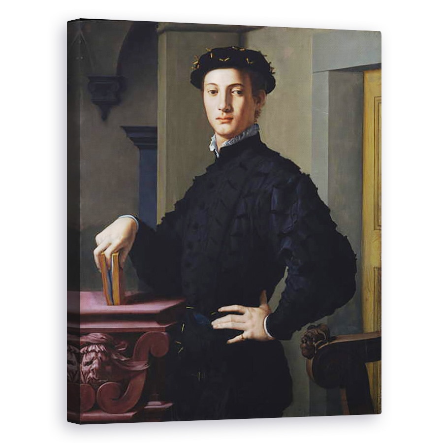 Tablou canvas - Agnolo di Cosimo Bronzino - Portretul unui Tanar, 80 x 100 cm