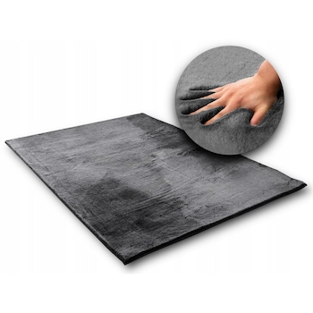 Covor Plusat, EGO-Rabbit, D Grey, 3 cm grosime, spate Anti-Derapant, 140x200 cm, microfibra de matase Covor Plusat, EGO-Rabbit, D Grey, 3 cm grosime, spate Anti-Derapant, 140x200 cm, microfibra de matase