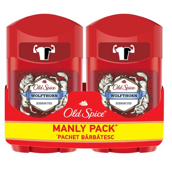 Pachet Promo: 2 x Deodorant stick Old Spice Wolfthorn, 50 ml Pachet Promo: 2 x Deodorant stick Old Spice Wolfthorn, 50 ml