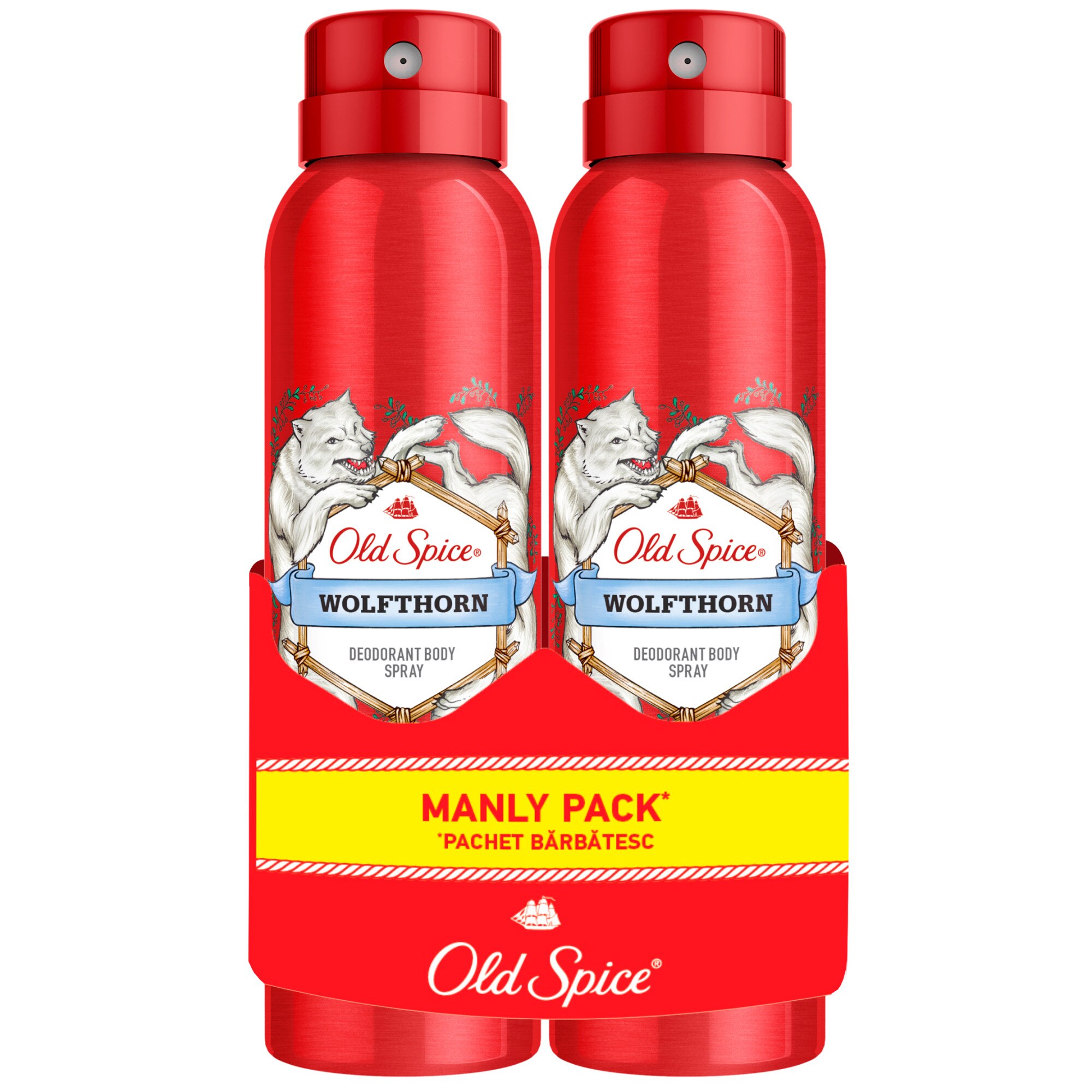 Pachet Promo: 2 x Deodorant spray Old Spice Wolfthorn, 150 ml