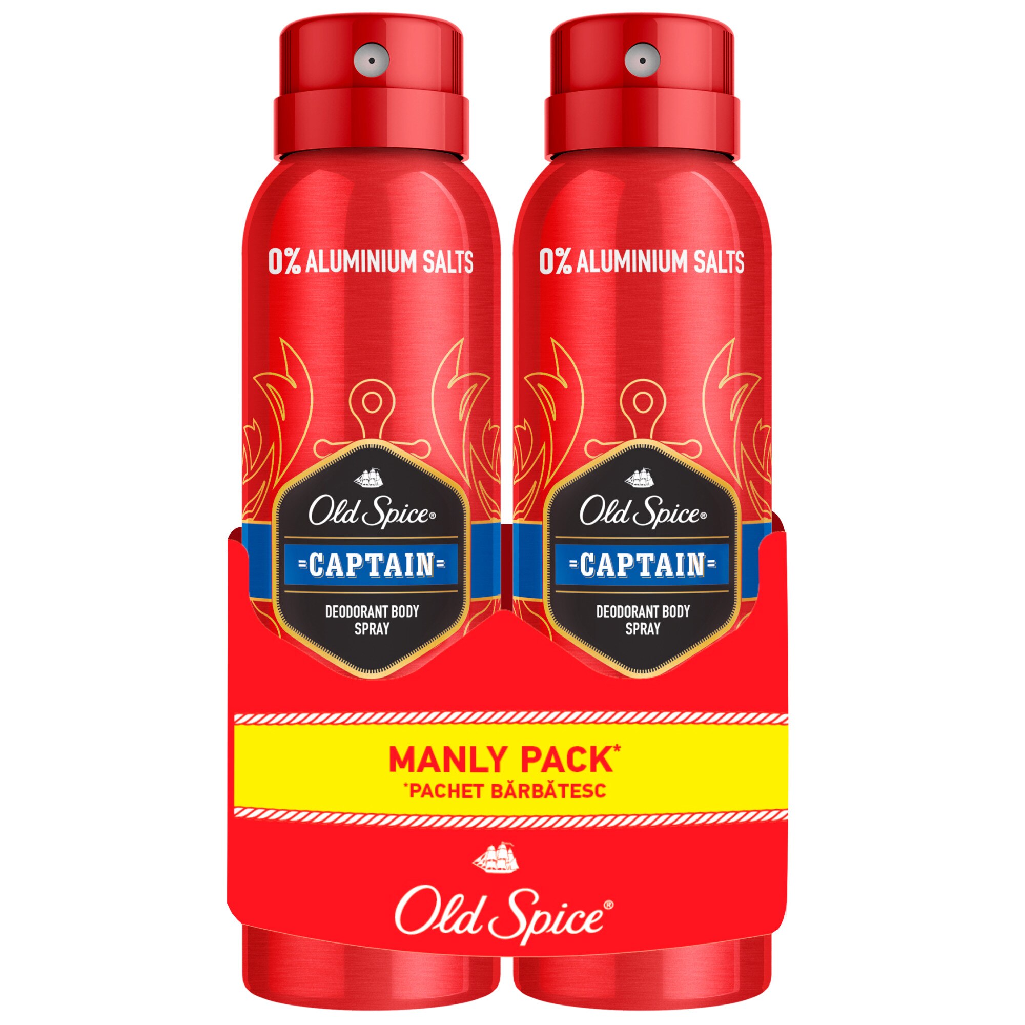 Pachet Promo: 2 x Deodorant spray Old Spice Captain, 150 ml