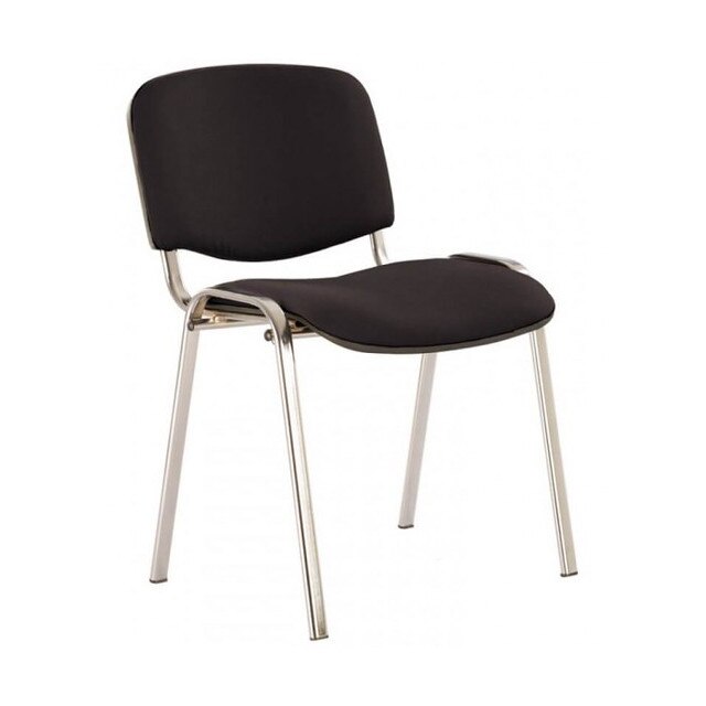 Scaun de vizitator Iso, cadru cromat, textil, negru