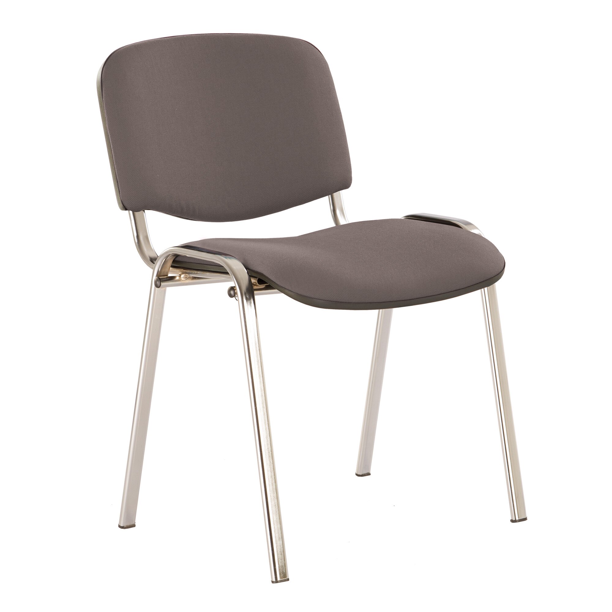 Scaun de vizitator Iso, cadru cromat, textil, gri inchis