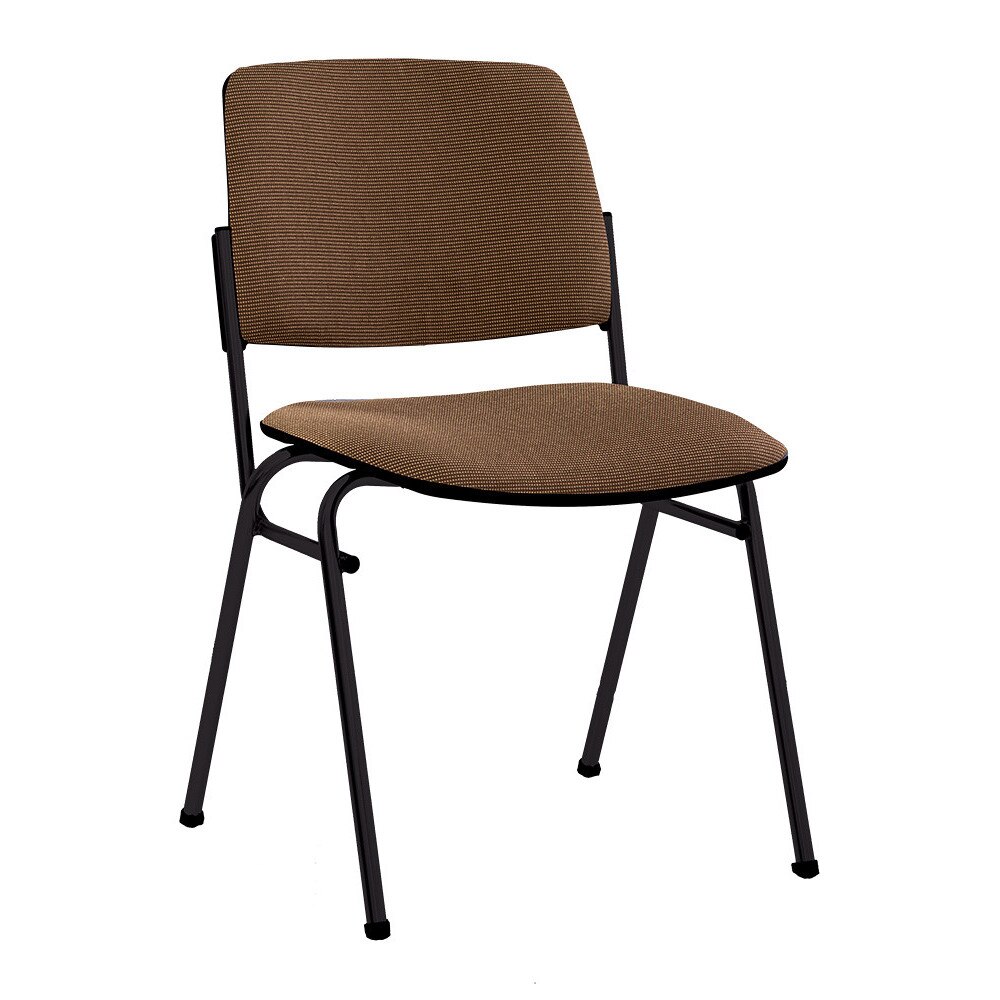 Scaun de vizitator Isit, cadru negru, textil, maro inchis