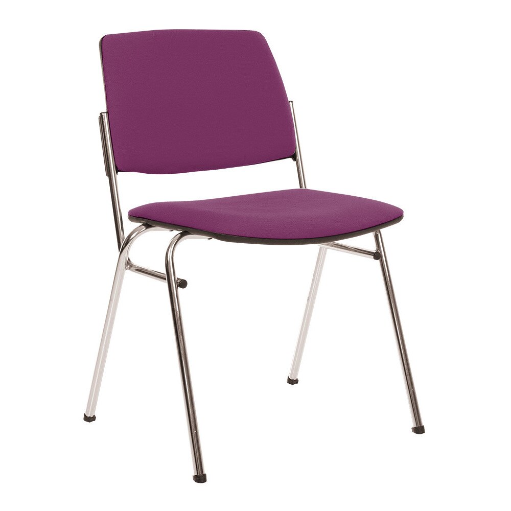 Scaun de vizitator Isit, cadru cromat, textil, visiniu