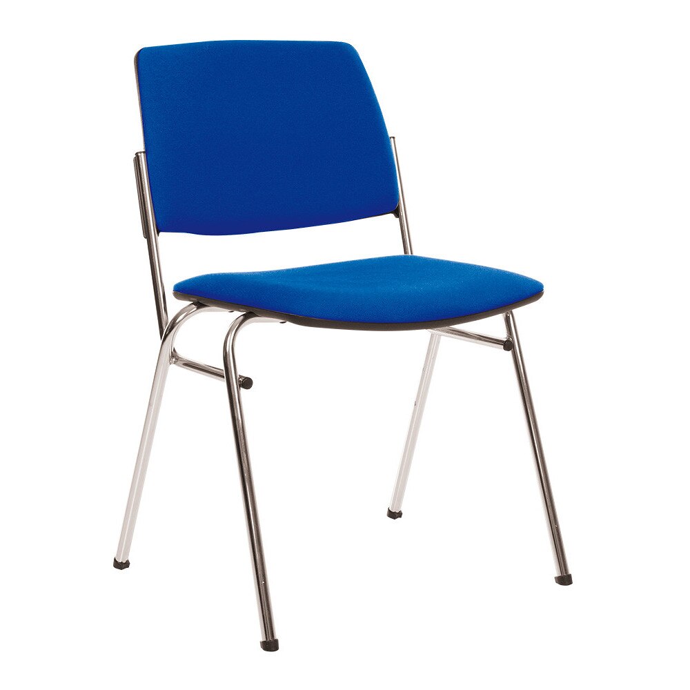 Scaun de vizitator Isit, cadru cromat, textil, albastru