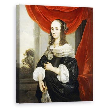 Tablou canvas - Jacques van Loo - Portretul unei doamne, in picioare trei sferturi lungime, 40 x 50 cm Tablou canvas - Jacques van Loo - Portretul unei doamne, in picioare trei sferturi lungime, 40 x 50 cm