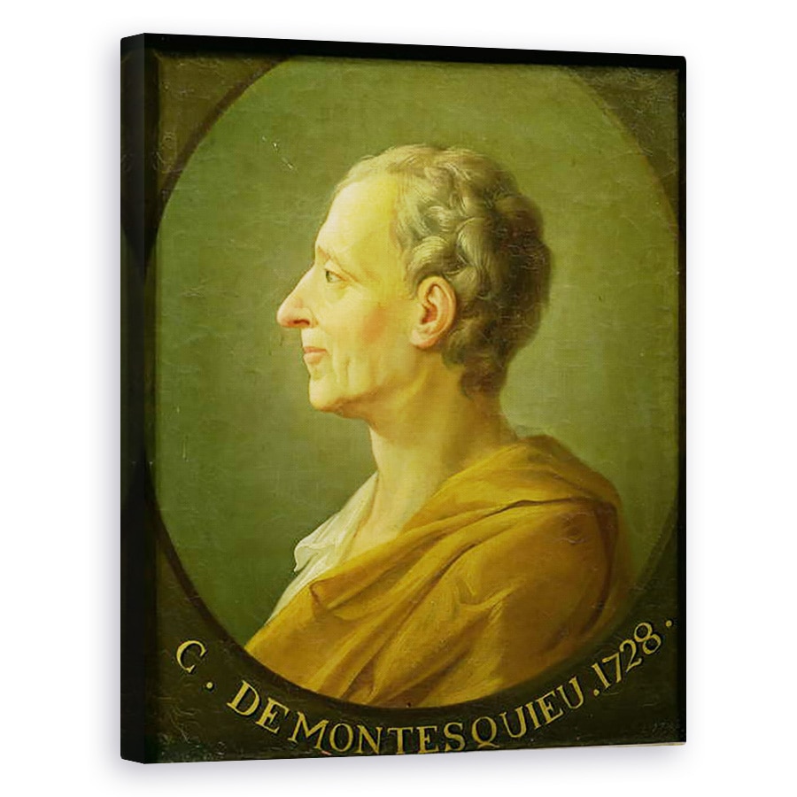 Tablou canvas - Jacques-Antoine Dassier - Portretul lui Charles de Montesquieu, 80 x 100 cm