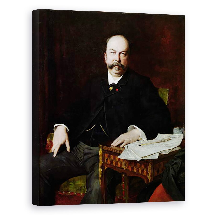 Tablou canvas - Jules Elie Delaunay - Portretul lui Henri Meilhac 1831-97, 60 x 75 cm