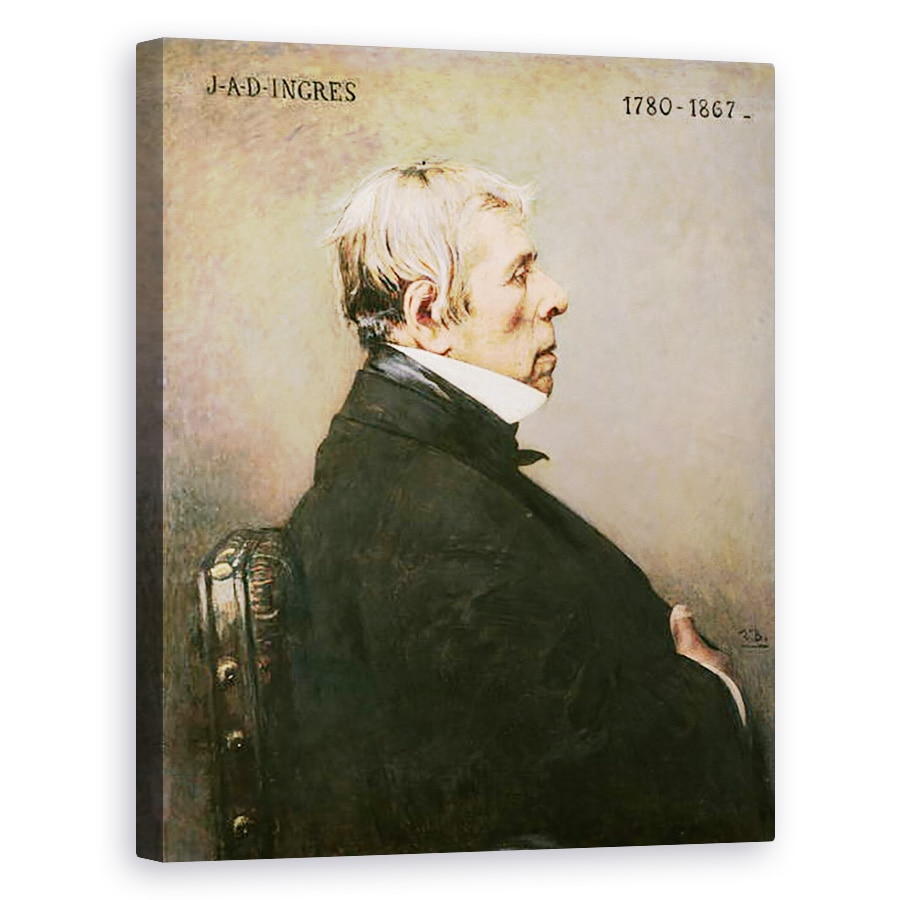 Tablou canvas - Leon Joseph Florentin Bonnat - Portretul lui J.A.D. Inres 1780-1867, 60 x 75 cm