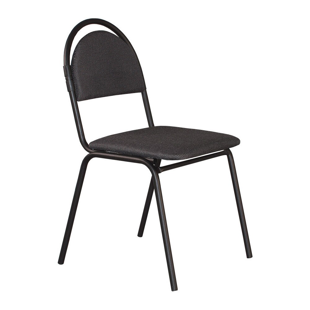 Scaun de vizitator Seven, cadru negru, textil, negru-gri