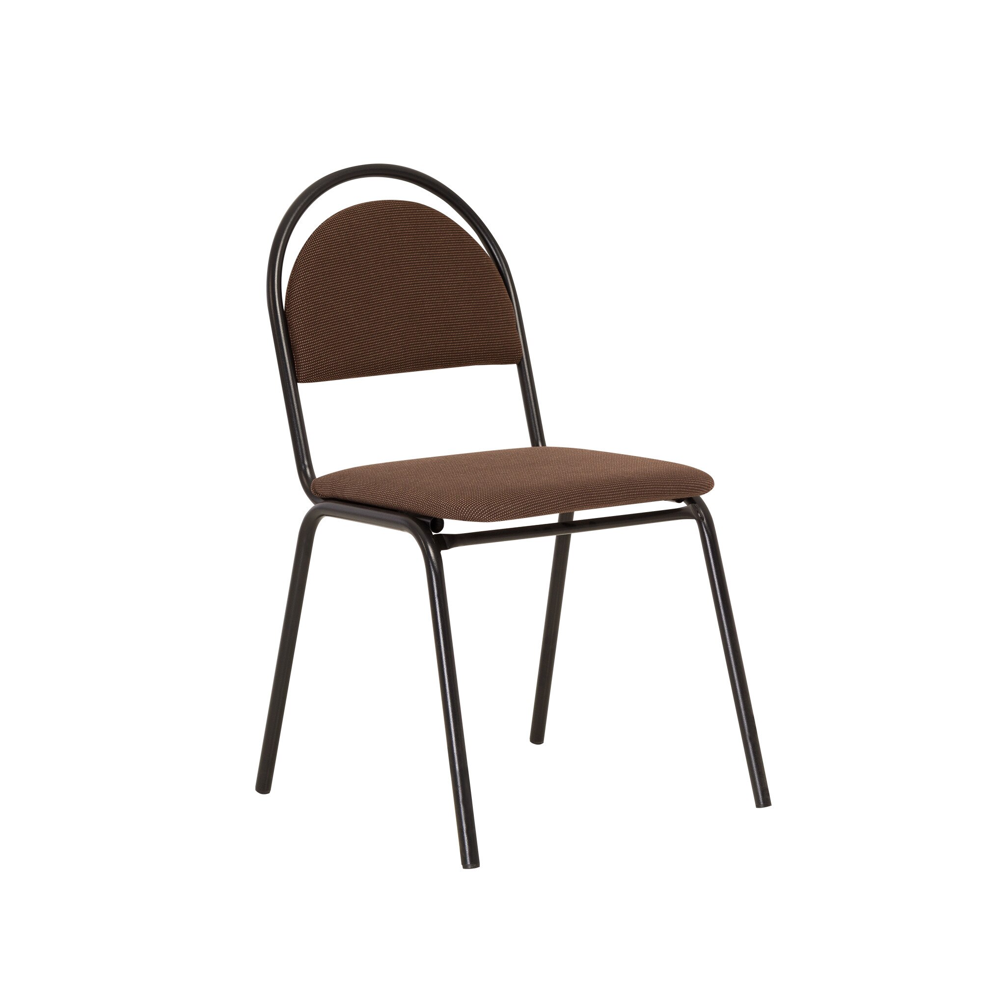 Scaun de vizitator Seven, cadru negru, textil, brun inchis