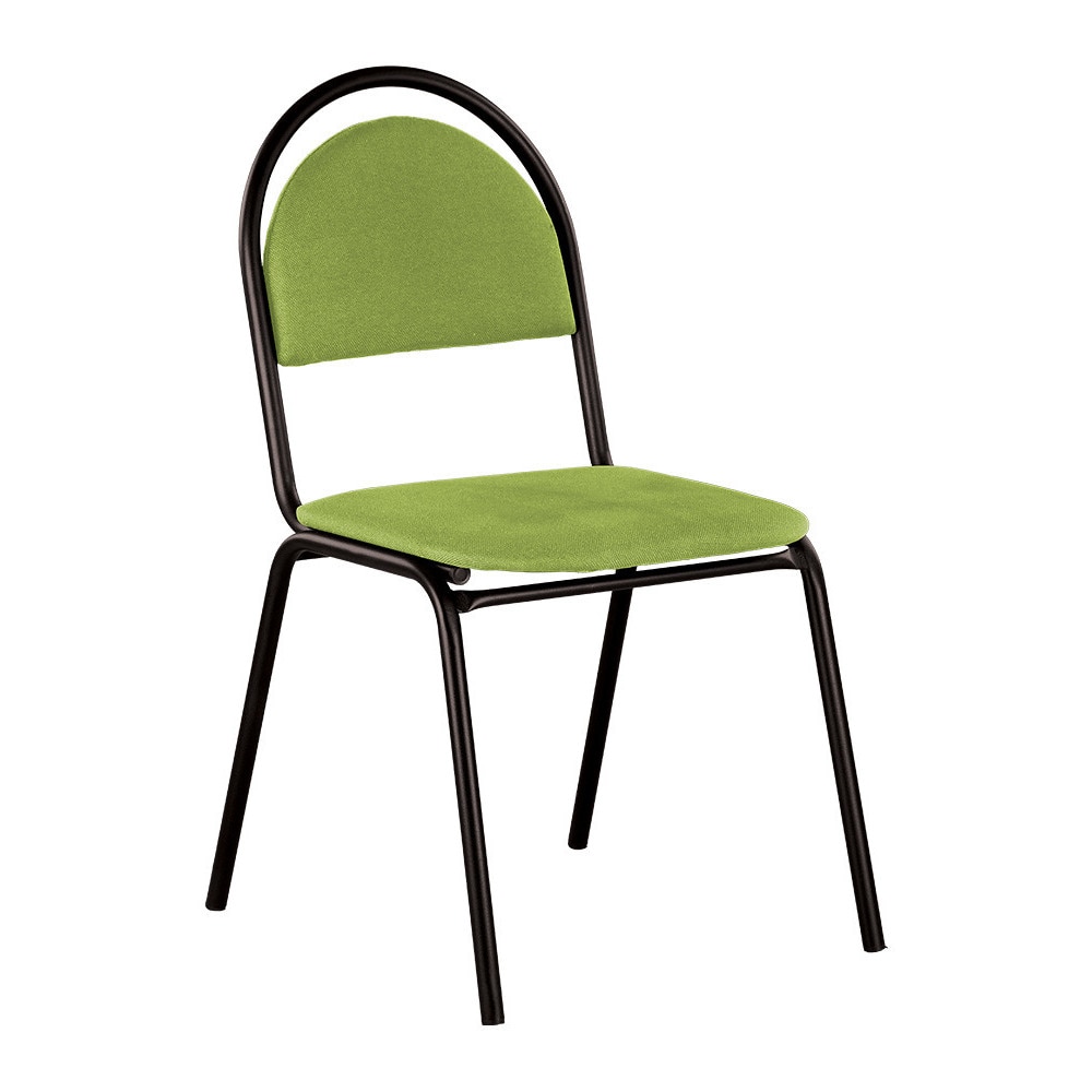 Scaun de vizitator Seven, cadru negru, textil, verde fistic