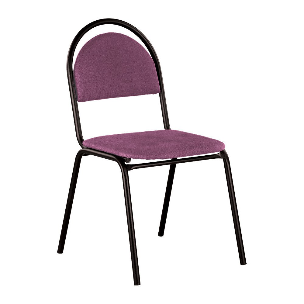 Scaun de vizitator Seven, cadru negru, textil, visiniu