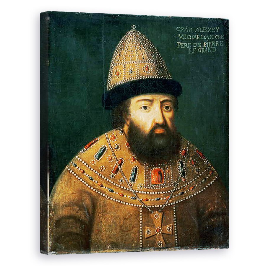 Tablou canvas - Scoala Rusa - Portretul tarului Alexei I Mihailovici 1629-76, 40 x 50 cm
