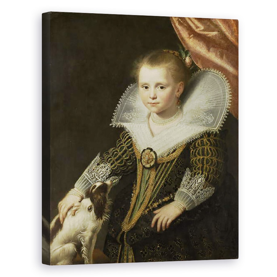 Tablou canvas - Paulus Moreelse - Portretul unei fete, cunoscut sub numele de Micul Pincess, 40 x 50 cm