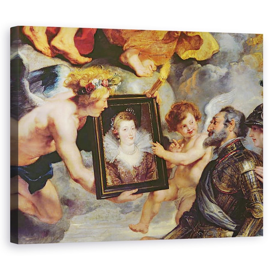 Tablou canvas - Peter Paul Rubens - Ciclul Medici - Henri IV 1553-1610 Primirea Portretului Mariei de Medici 1573-1642 1621-25 ulei pe panza, 60 x 75 cm