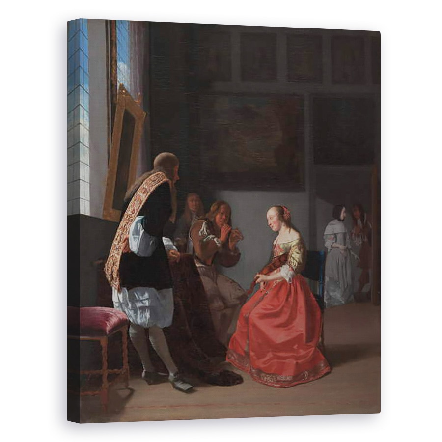 Tablou canvas - Jacob Ochtervelt - O companie muzicala, 40 x 50 cm
