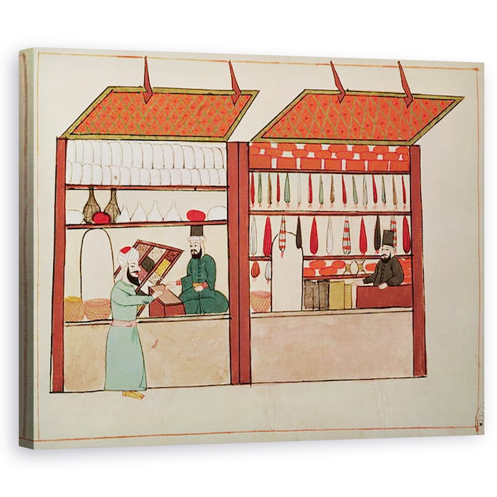 Iszlám Iskola - Ms 1671 A Shop értékesítés különböző merchandise, Vászonkép, 60 x 75 cm