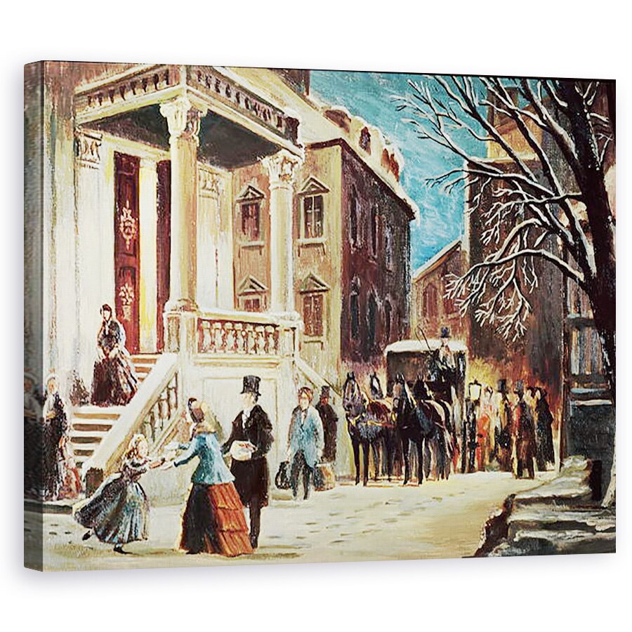 Tablou canvas - James Cooper - Sosirea la petrecerea de Craciun, 40 x 50 cm