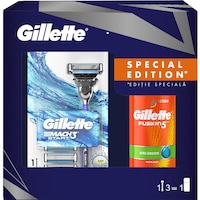 set cadou gillette aparat de ras mach3 start  2 rezerve  gel de ras fusion5 ultra sensitive 75 ml imagen 43_0_
0