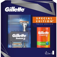 set cadou gillette aparat de ras sensor3  2 rezerve  gel de ras fusion5 ultra sensitive 75 ml imagen 56_0_
0