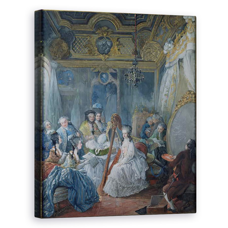 Tablou canvas - Jacques-Fabien Gautier d'Agoty - Marie Antoinette 1755-93 in camera ei de la Versailles in 1777, 40 x 50 cm