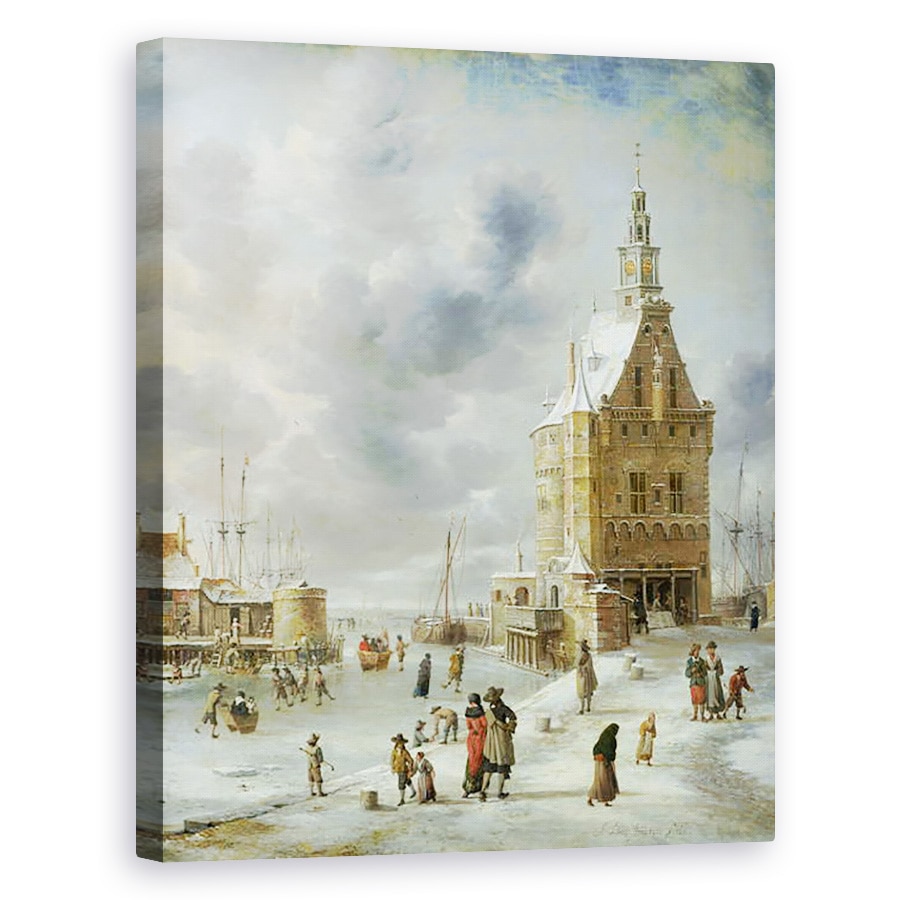 Tablou canvas - Jan Abrahamsz. Beerstraten - Poarta orasului Hoorn, 80 x 100 cm