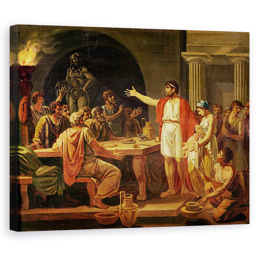 Tablou canvas - Jacques Louis David - Studiu pentru Lycurgus Aratand Anticii din Sparta regele lor, 80 x 100 cm