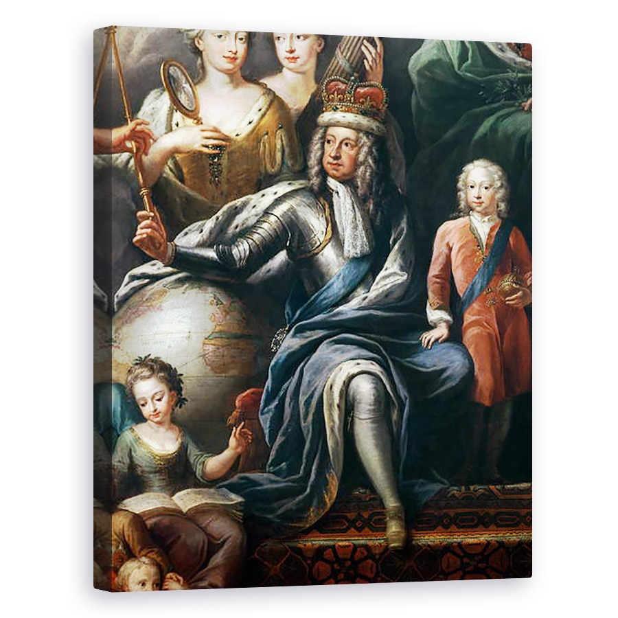 Tablou canvas - James Thornhill - George I si nepotul sau, Printul Frederick, 80 x 100 cm
