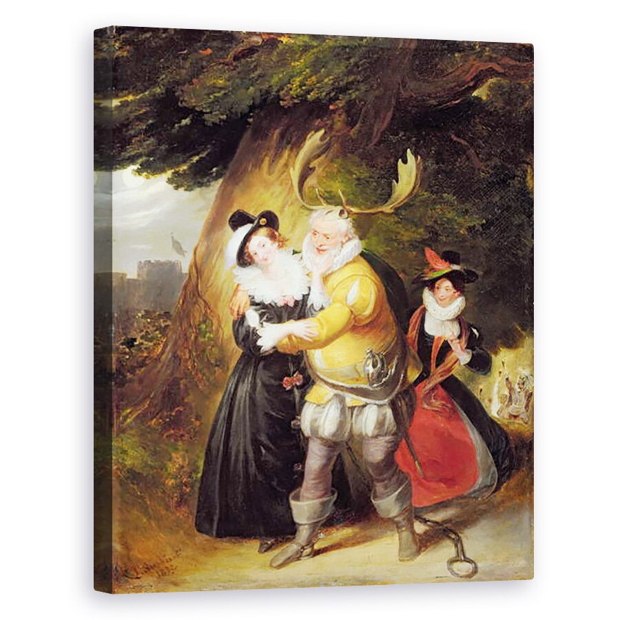 Tablou canvas - James Stephanoff - Falstaff la Stejarul lui Herne din Nevestele vesele ale Windsor, Actul V, Scena V, 40 x 50 cm