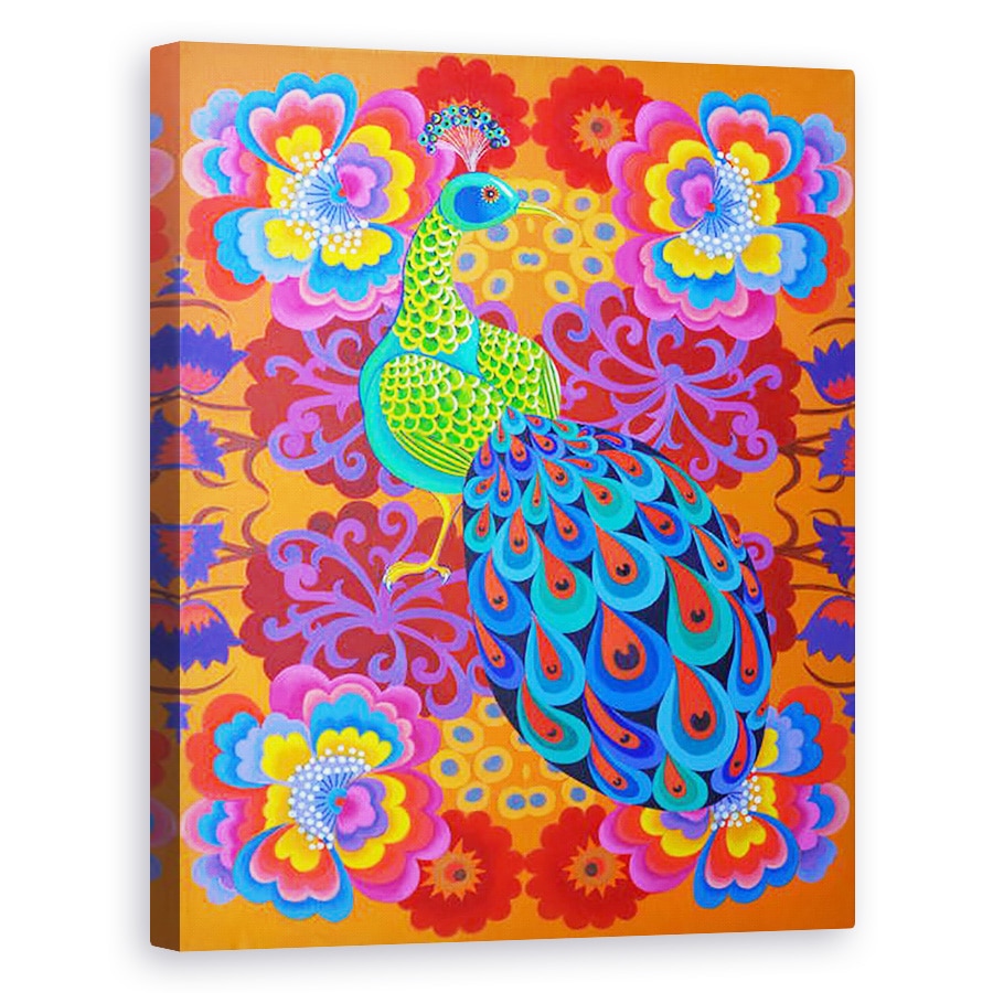 Tablou canvas - Jane Tattersfield - Paun cu flori, 2015, 40 x 50 cm