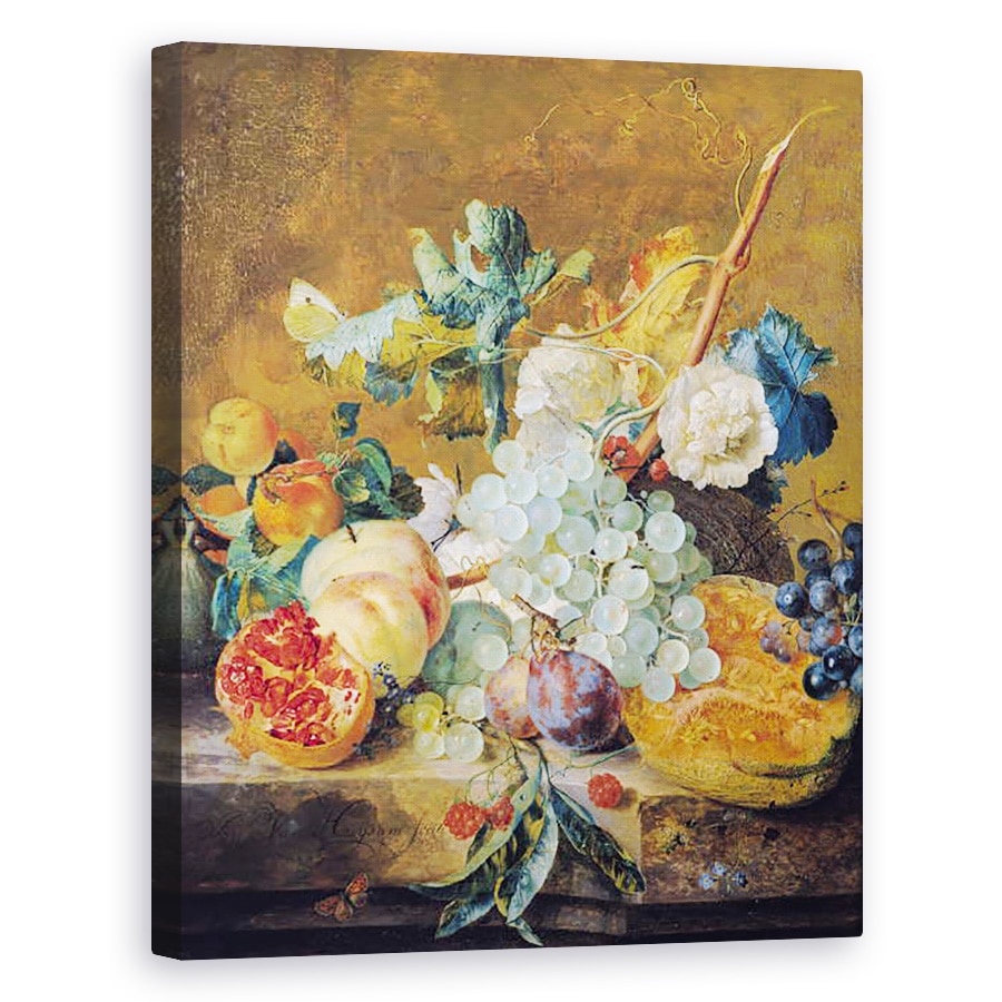 Tablou canvas - Jan van Huysum - Flori si Fructe, 80 x 100 cm