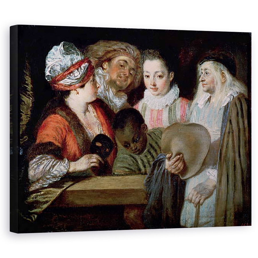 Tablou canvas - Jean Antoine Watteau - Actori de la Teatrul Francais, 80 x 100 cm