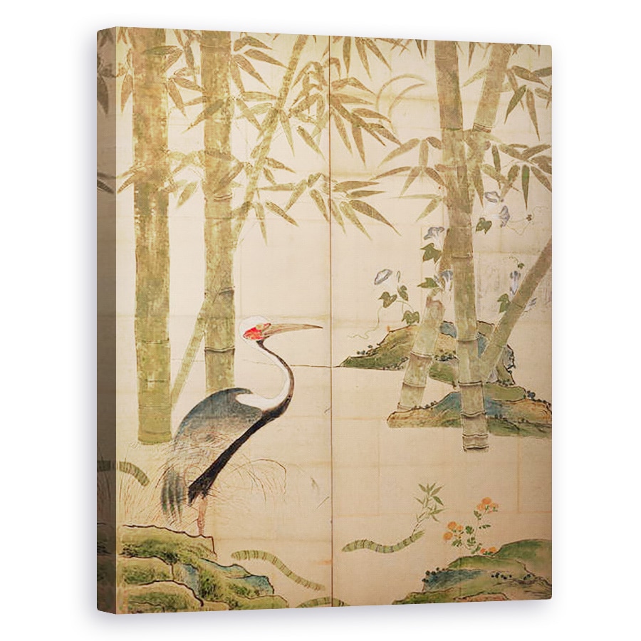 Tablou canvas - Scoala Japoneza - Bambus si Macara, 80 x 100 cm