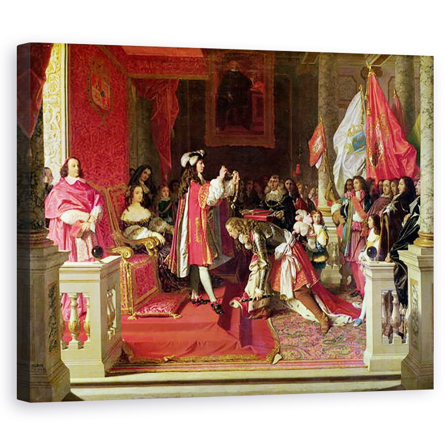 Tablou canvas - Jean Auguste Dominique Ingres - Filip al V-lea al Spaniei facandu-l pe maresalul James FitzJames, Duce de Berwick, un cavaler al Lanii de Aur dupa batalia de la Almansa, 40 x 50 cm