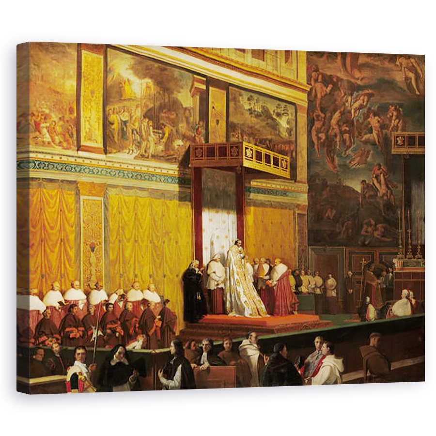 Tablou canvas - Jean Auguste Dominique Ingres - Papa Pius al VII-lea in Capela Sixtina, 80 x 100 cm