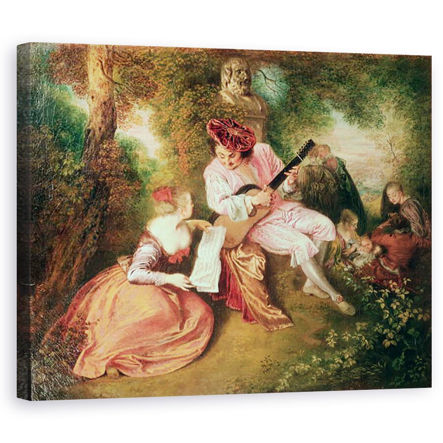 Tablou canvas - Jean Antoine Watteau - Scara iubirii, 80 x 100 cm