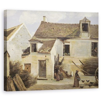 Tablou canvas - Jean Baptiste Camille Corot - Curtea de o brutarie langa Paris, sau Curtea de o casa langa Paris, 40 x 50 cm Tablou canvas - Jean Baptiste Camille Corot - Curtea de o brutarie langa Paris, sau Curtea de o casa langa Paris, 40 x 50 cm