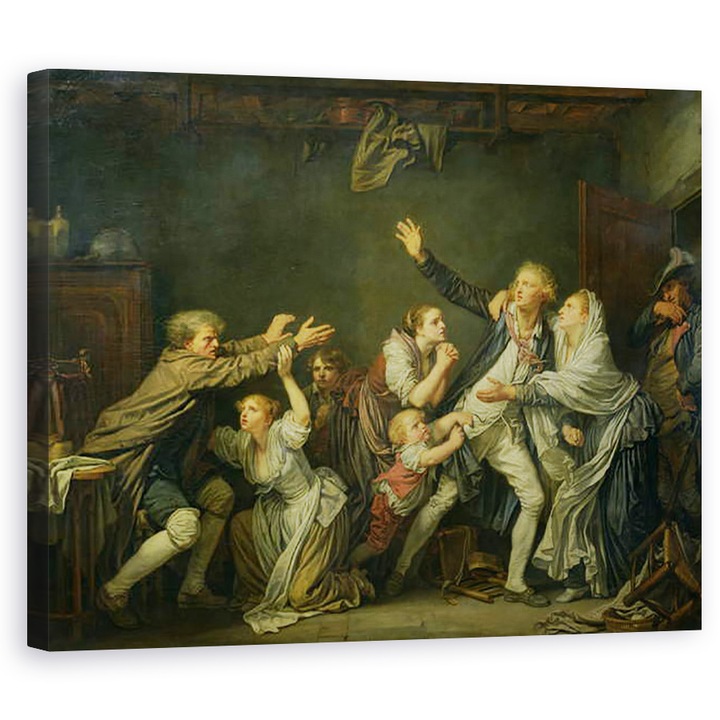 Tablou canvas - Jean Baptiste Greuze - Blestemul Tatalui sau Fiul Nerecunoscator, 60 x 75 cm